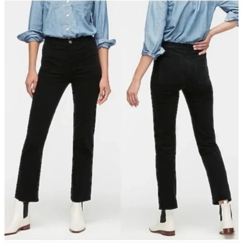 J. Crew High Rise Corduroy Cigarette Pants Straight Leg Crop Front Patch Pockets